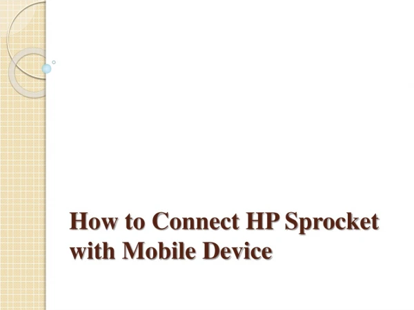How do I connect my phone to my HP sprocket?