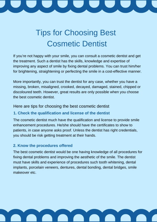 Tips for Choosing Best Cosmetic Dentist