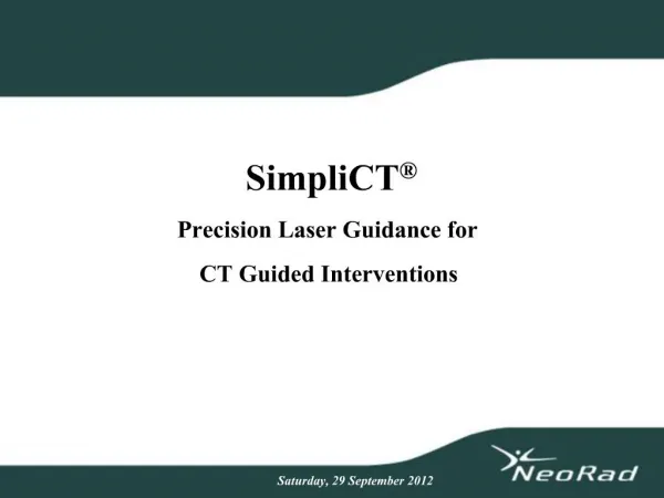 SimpliCT Precision Laser Guidance for CT Guided Interventions