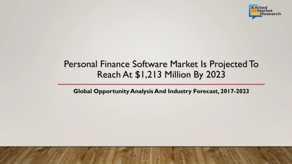 global personal finance software market, Future Growth-2023
