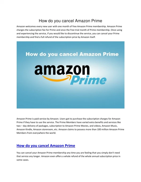 How do you cancel Amazon Prime