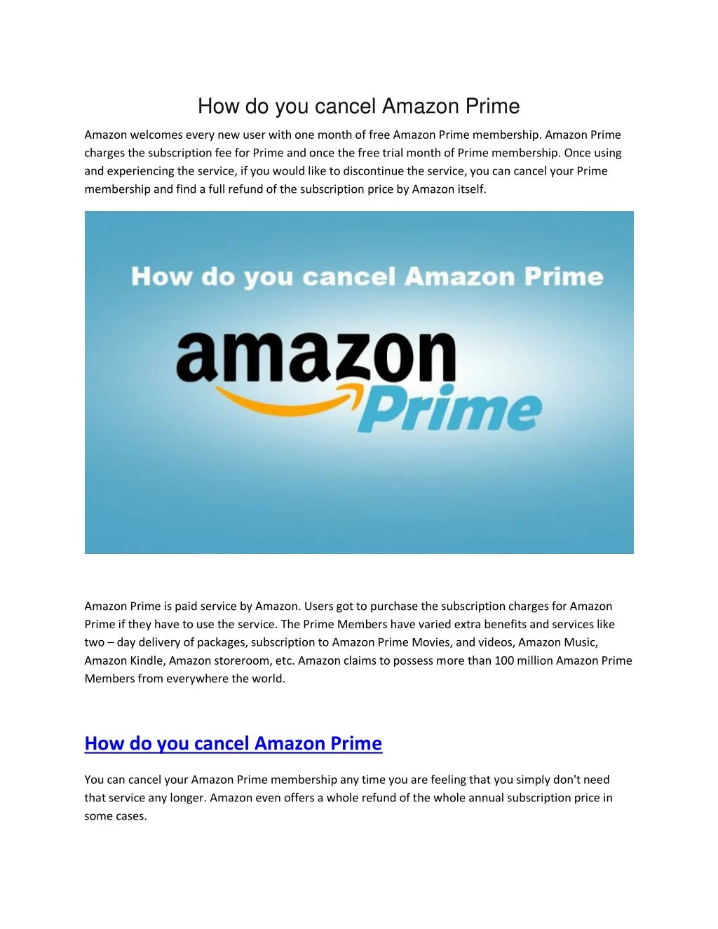 how do you cancel amazon prime