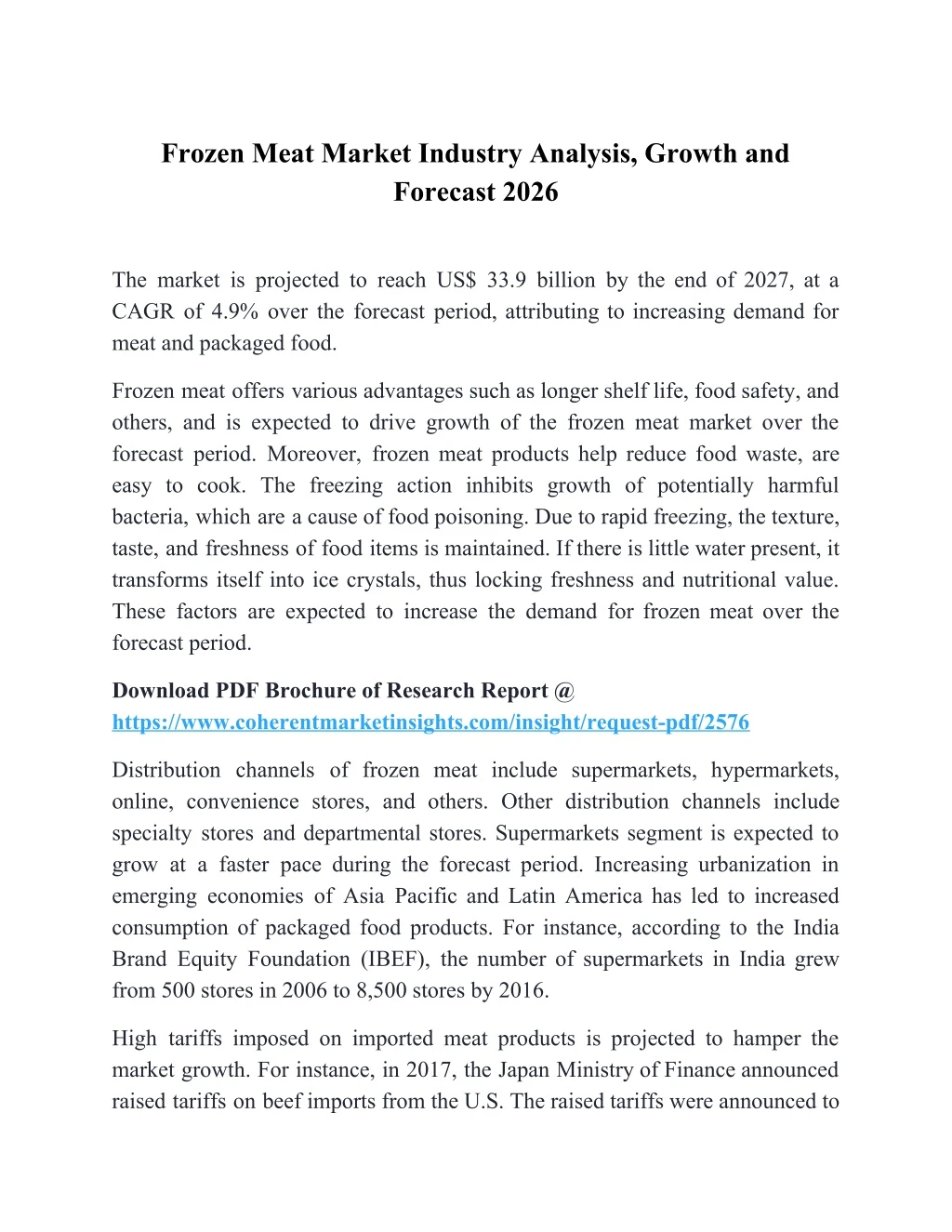 frozen meat market industry analysis growth