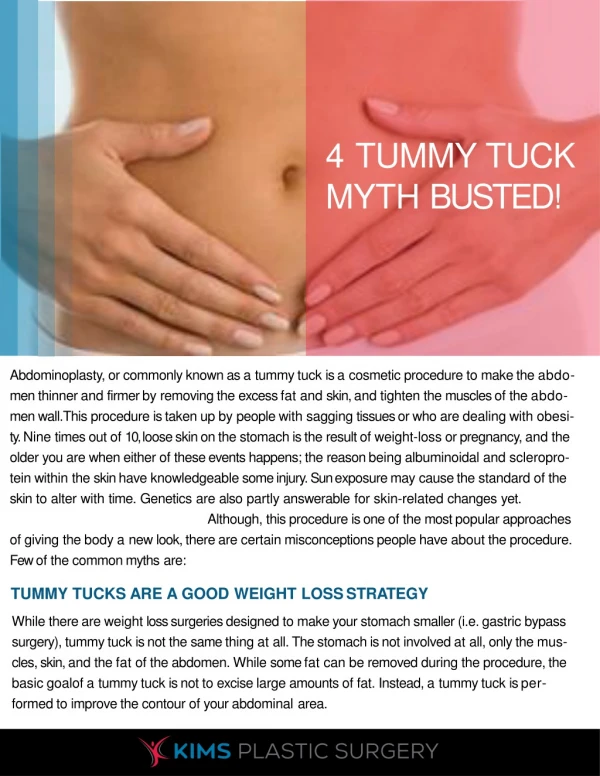 4 Tummy Tuck Myth Busted!