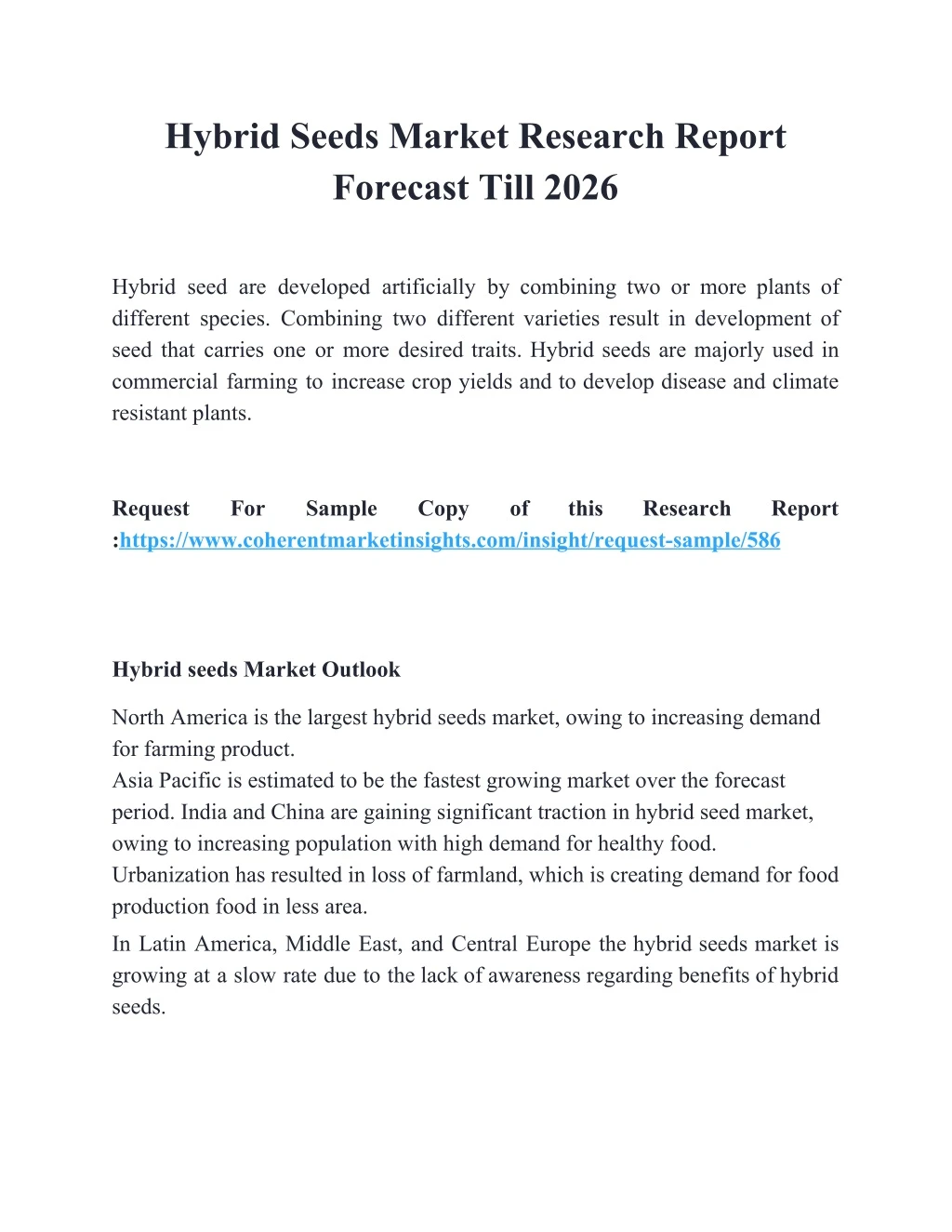 hybrid seeds market research report forecast till