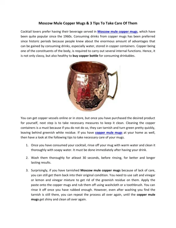 Moscow mule copper mugs