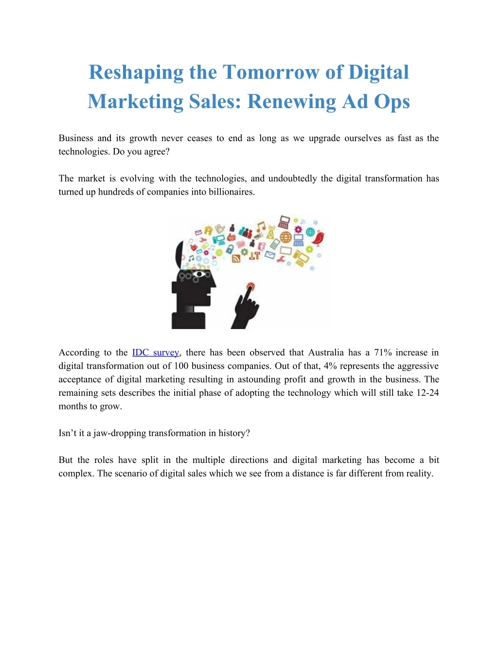 reshaping the tomorrow of digital marketing sales