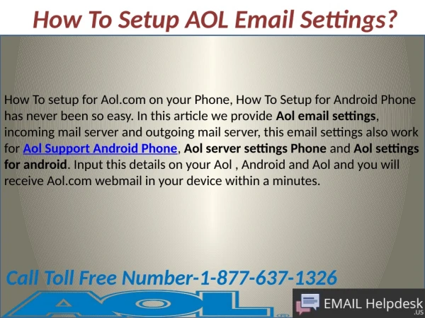 How To Setup AOL Email Settings?