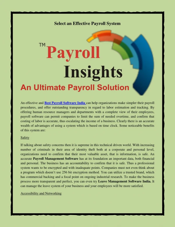 Select an Effective Payroll System