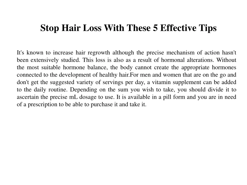 stop hair loss with these 5 effective tips