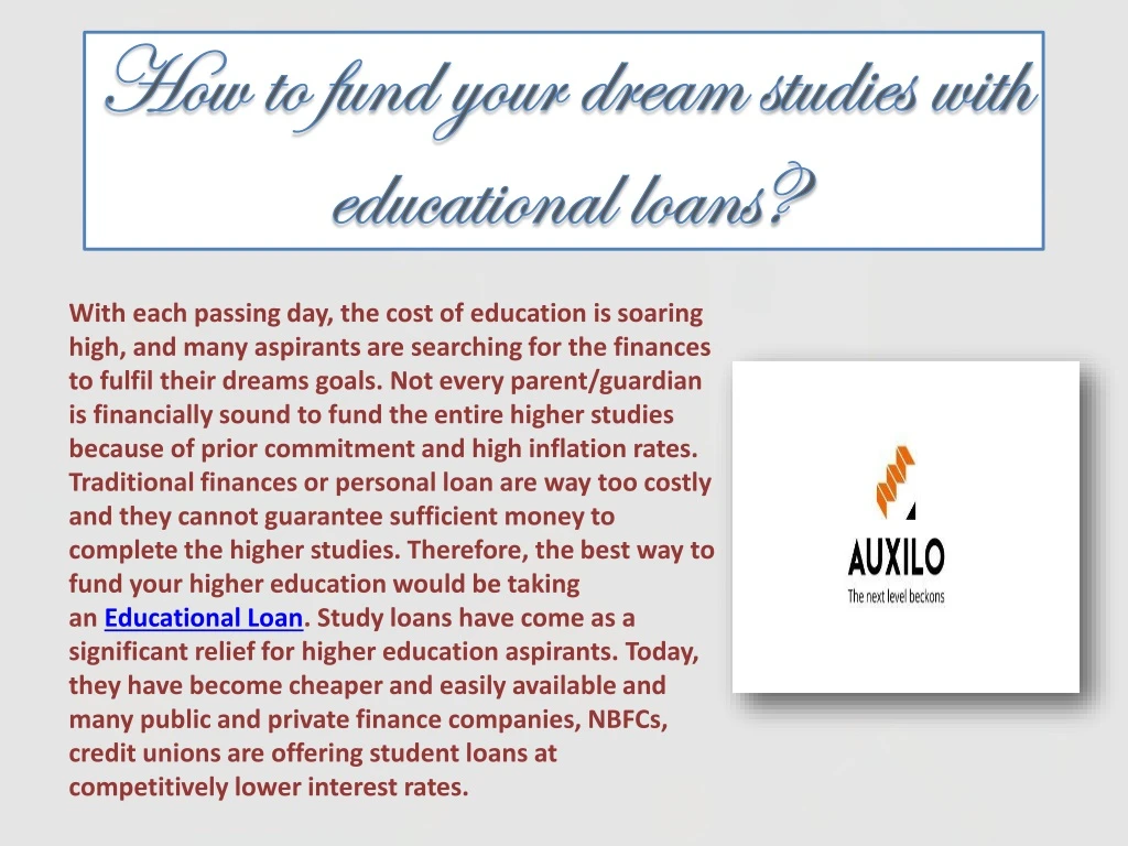 how to fund your dream studies with educational loans