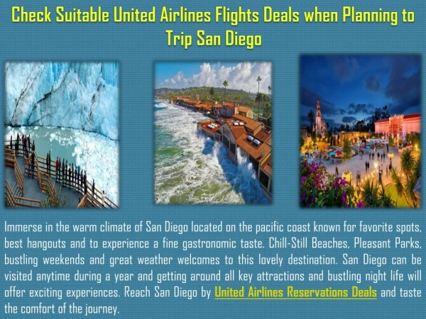 Check Suitable United Airlines Flights when Planning a Perfect Trip to San Diego