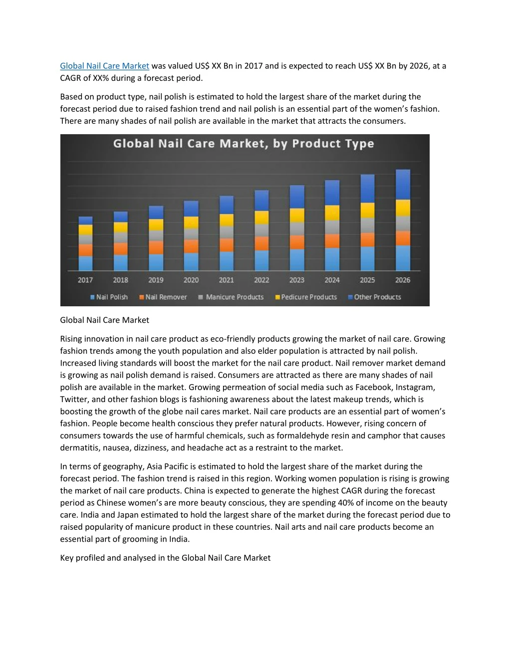 global nail care market was valued