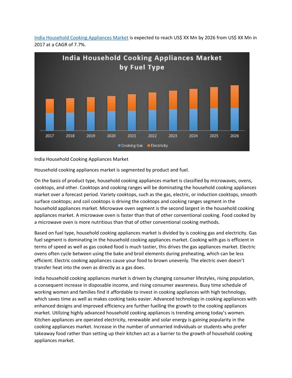 india household cooking appliances market