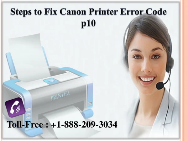 To Fix Canon Printer Error Code p10