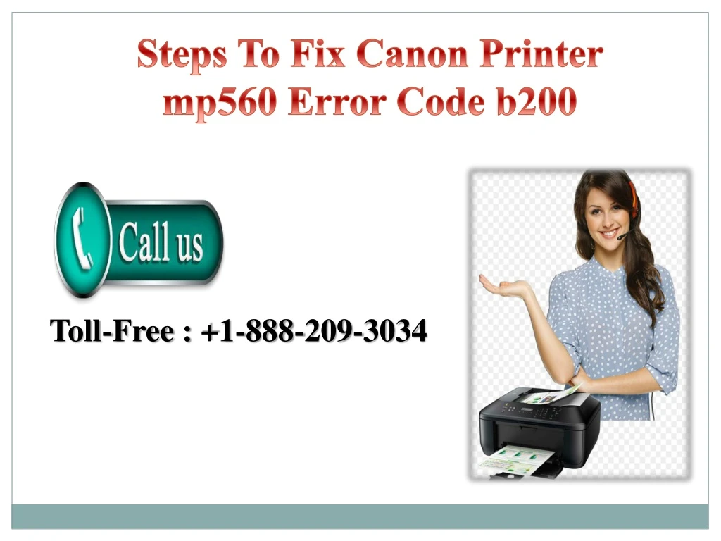 steps to fix canon printer mp560 error code b200