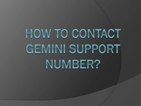 Gemini Phone Number