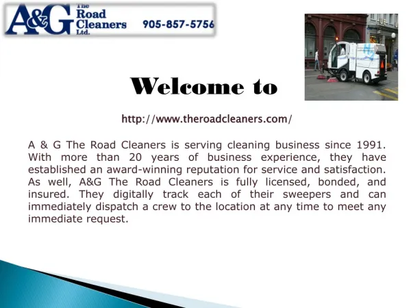 A & G The Road Cleaners - Street Flushing