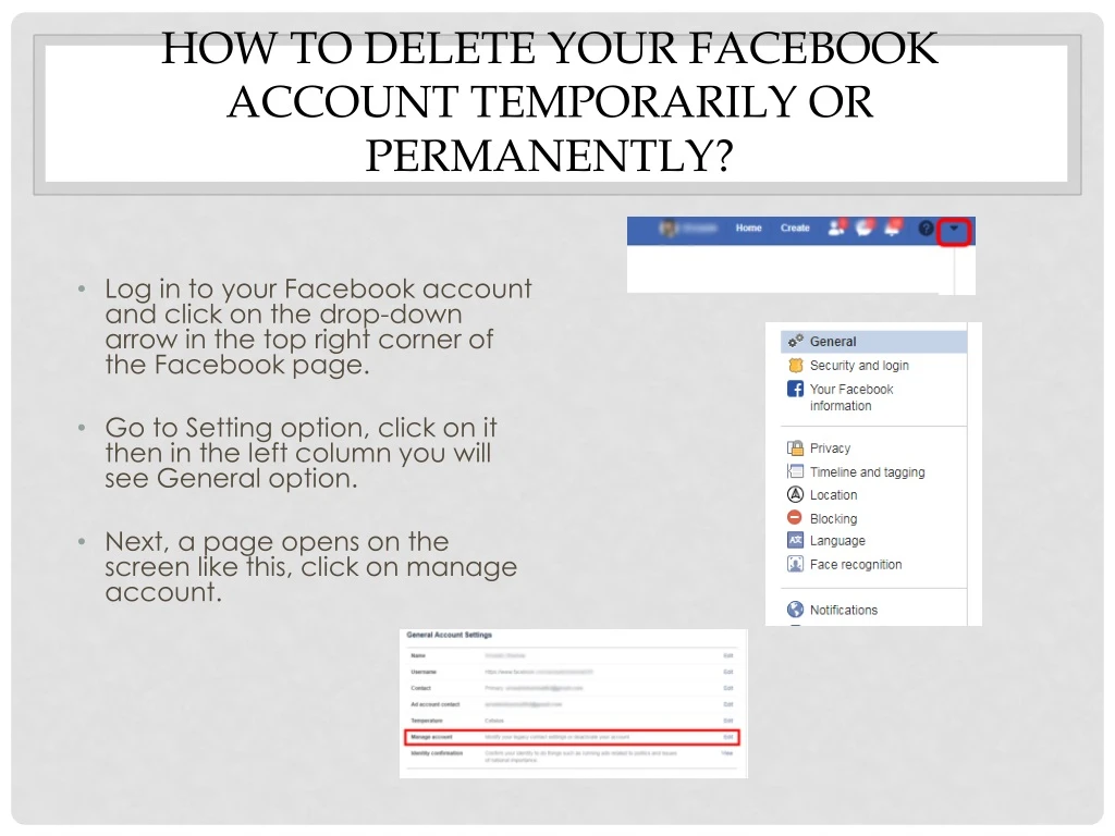 how to delete your facebook a ccount temporarily or permanently