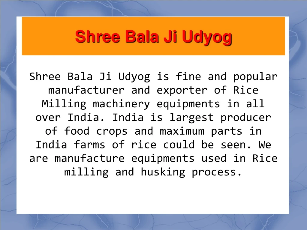 shree bala ji udyog