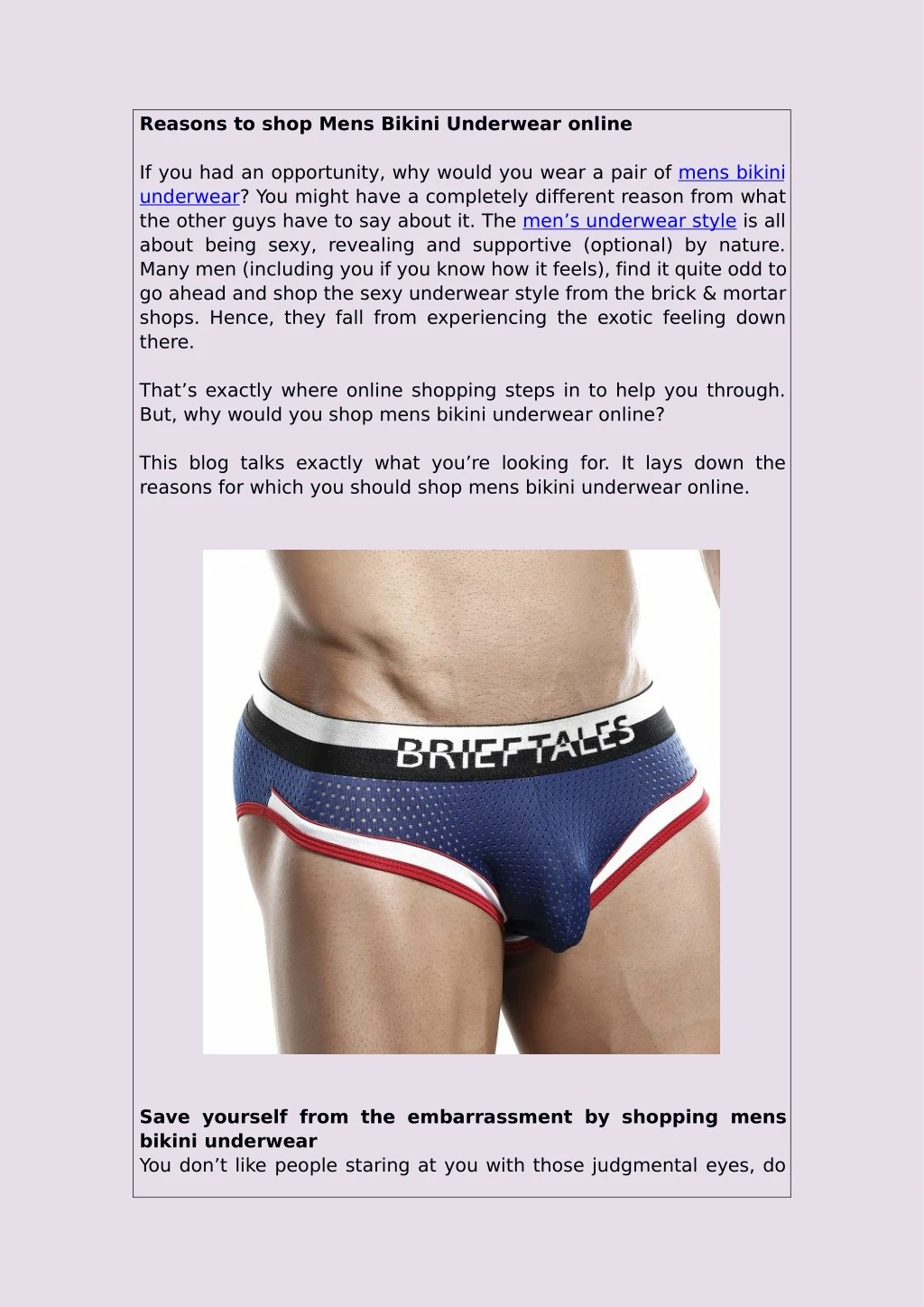 reasons to shop mens bikini underwear online