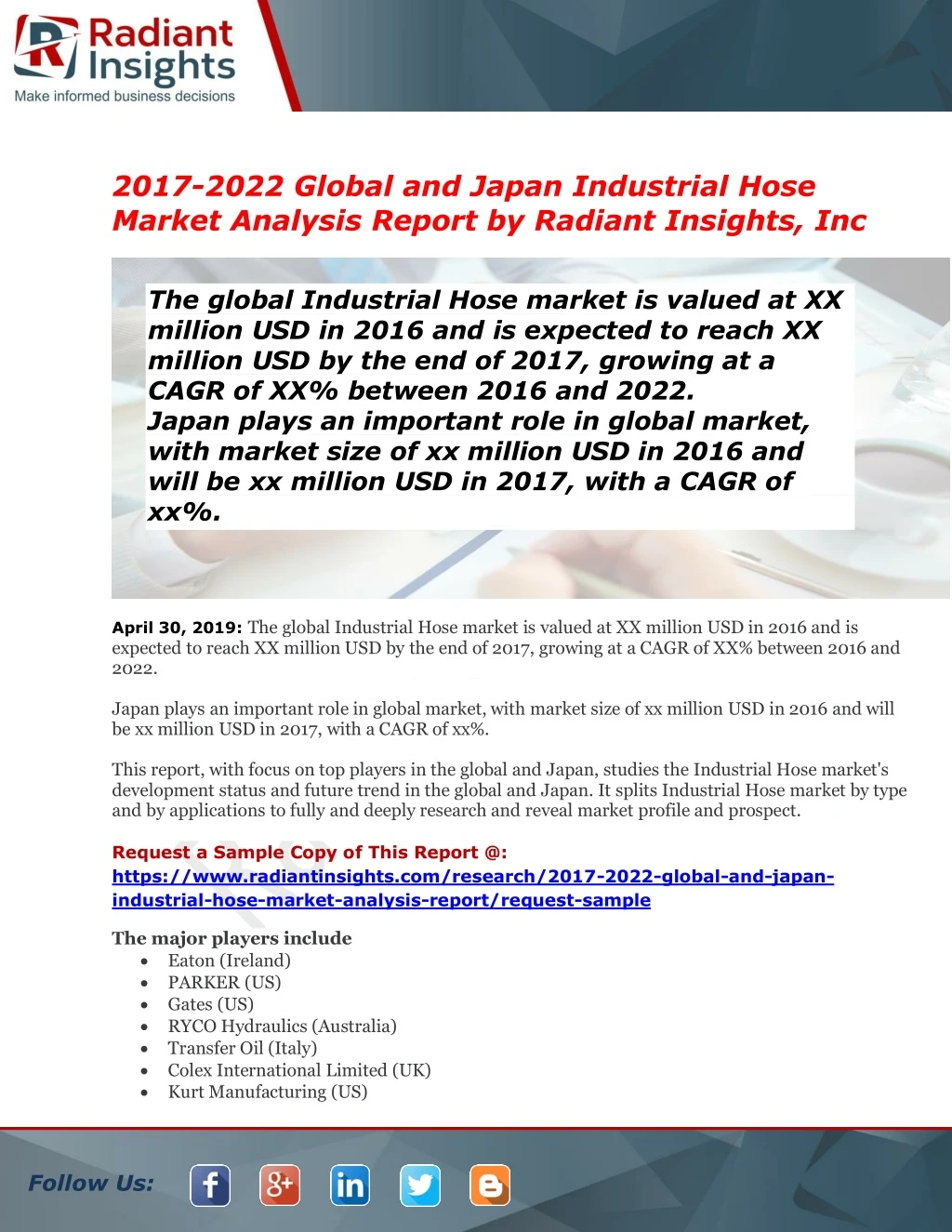 2017 2022 global and japan industrial hose market