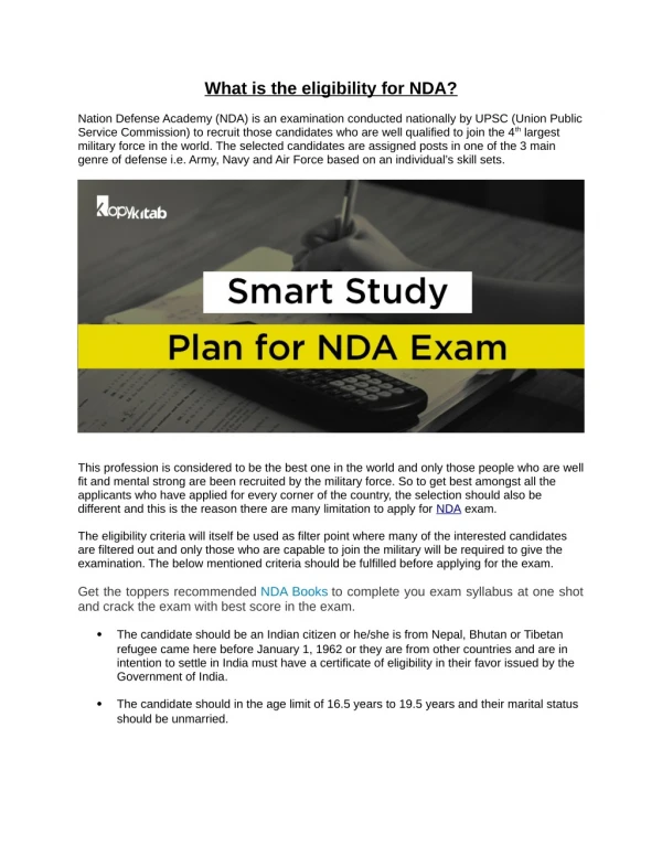 NDA Exam Books 2019