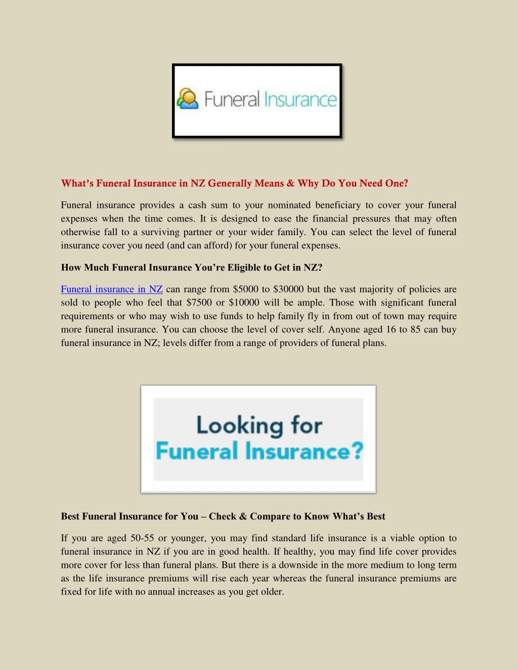 what s funeral insurance in nz generally means