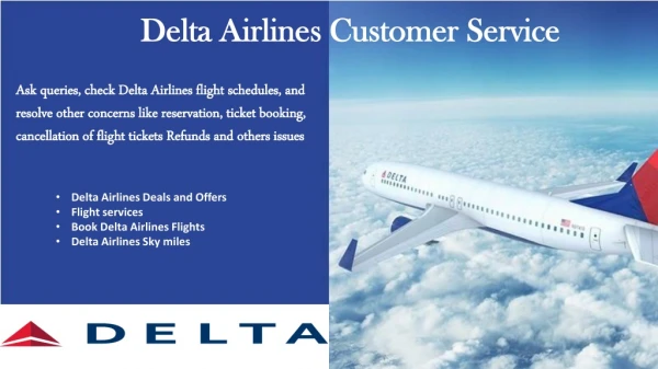 Ask your flight related queries through Delta Airlines Customer Service