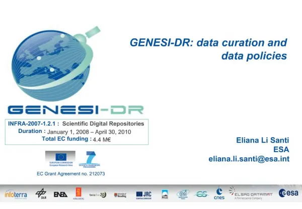 GENESI-DR: data curation and data policies