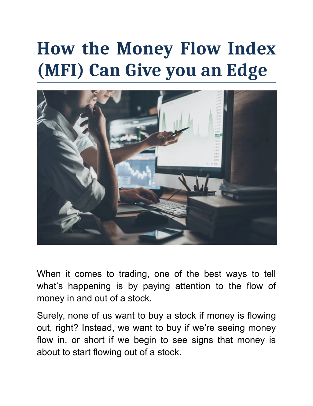 how the money flow index mfi can give you an edge