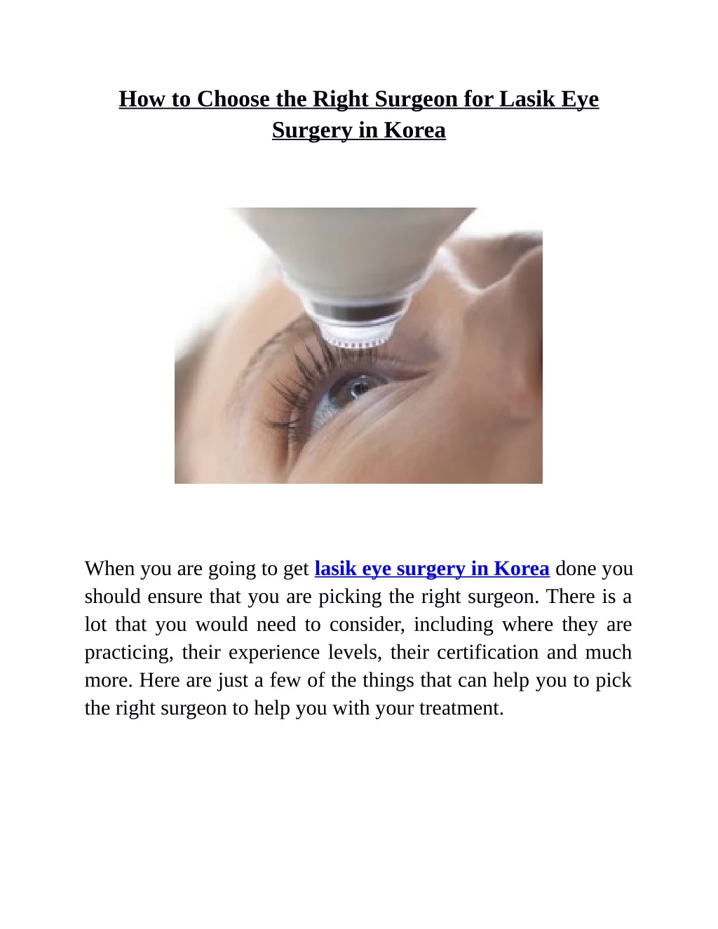 how to choose the right surgeon for lasik