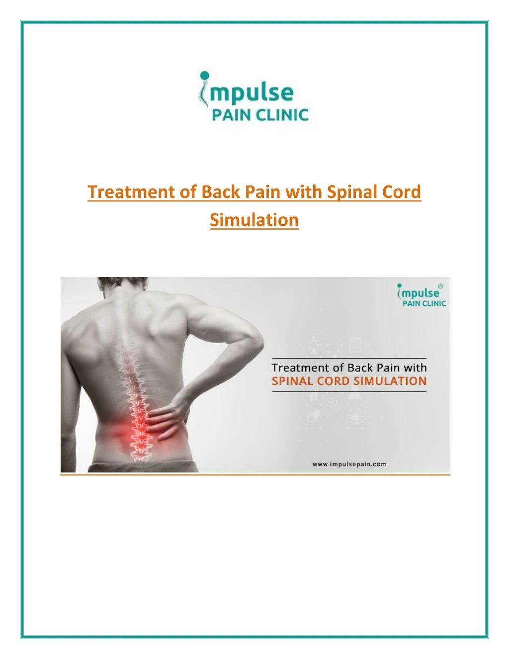 treatment of back pain with spinal cord simulation