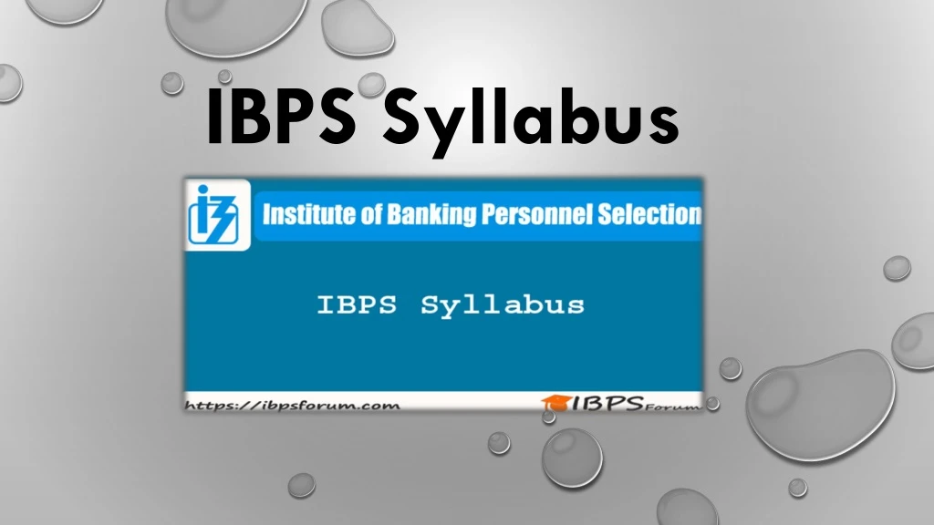 ibps syllabus