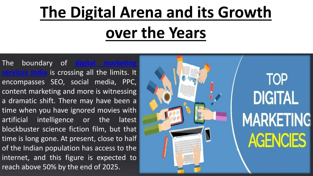the digital arena and its growth over the years