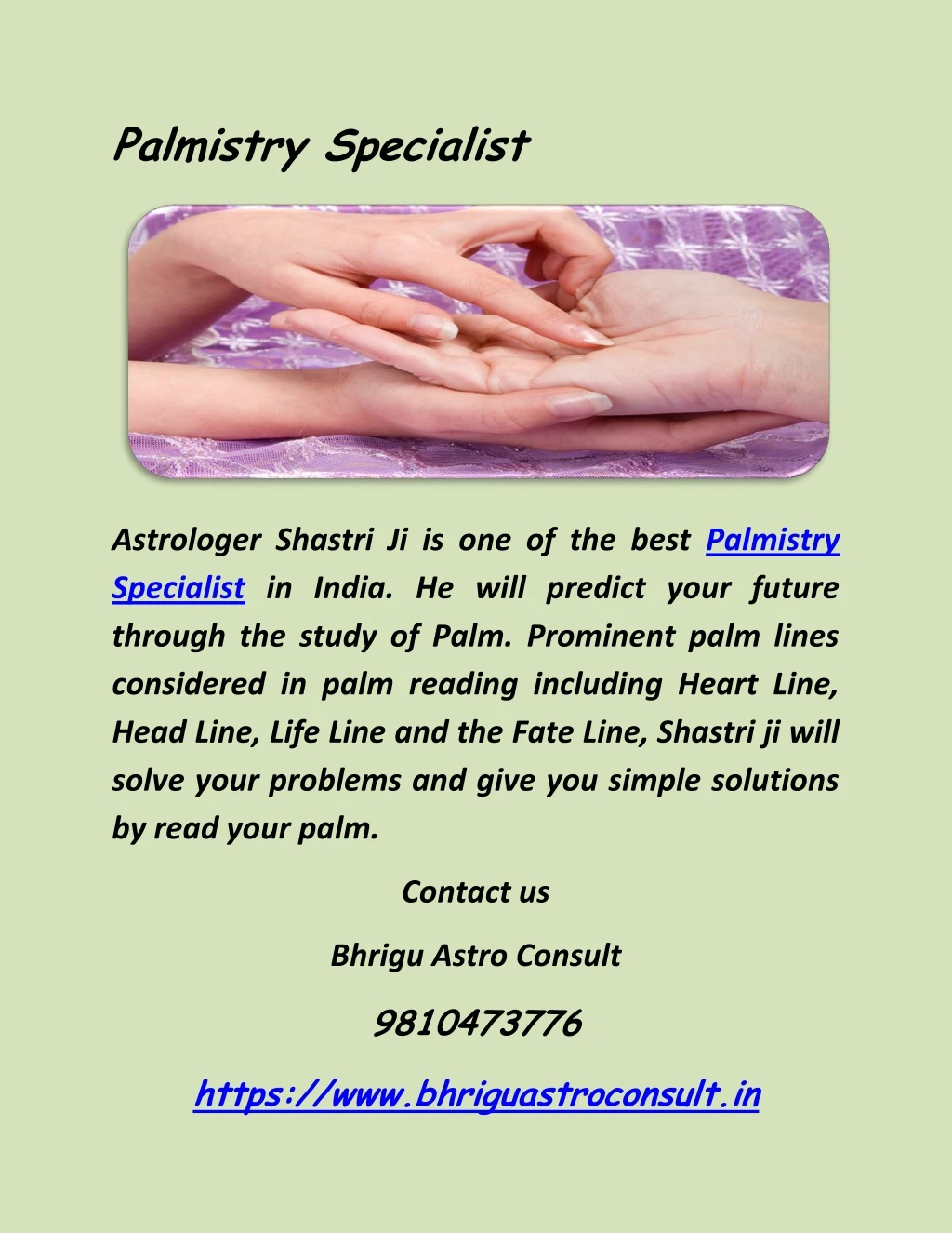 palmistry specialist
