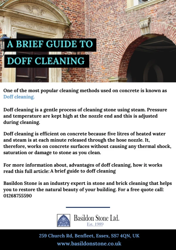 A brief guide to doff cleaning