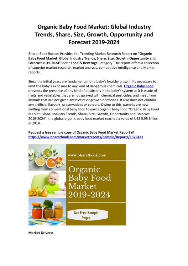 Global Organic Baby Food Market: Analysis & Forecast 2019-2024