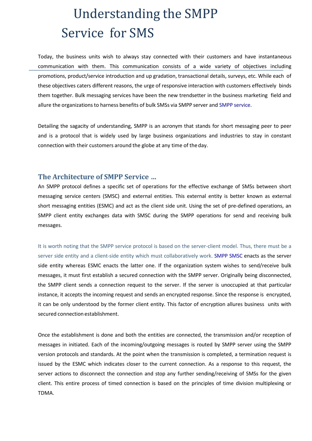 understanding the smpp s ervice for sms