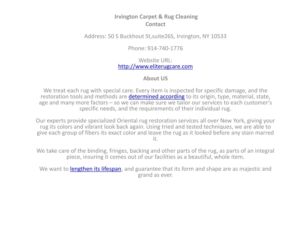 irvington carpet rug cleaning contact address