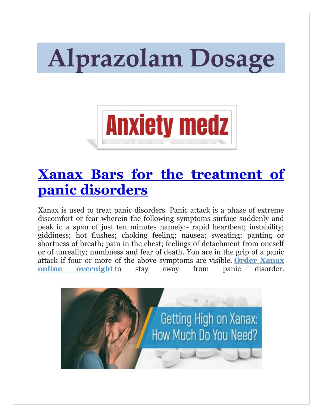 alprazolam dosage