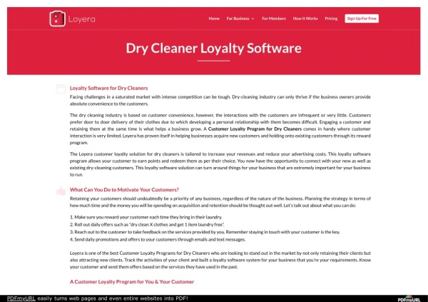 Loyalty Software for Dry Cleaners