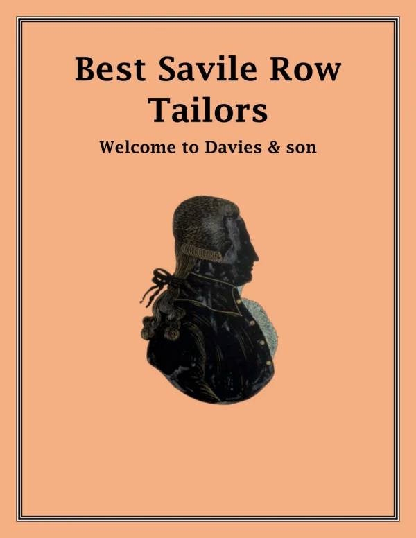 Best Savile Row Tailors | Davies & son