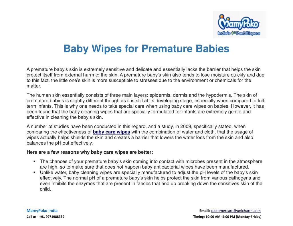 baby wipes for premature babies