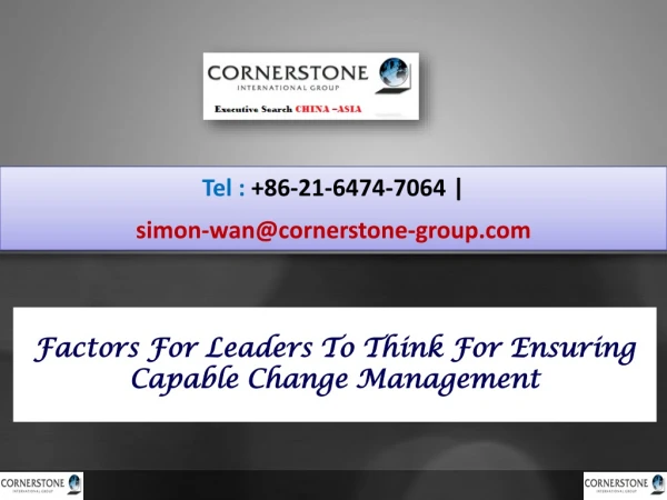 Factors For Leaders To Think For Ensuring Capable Change Management