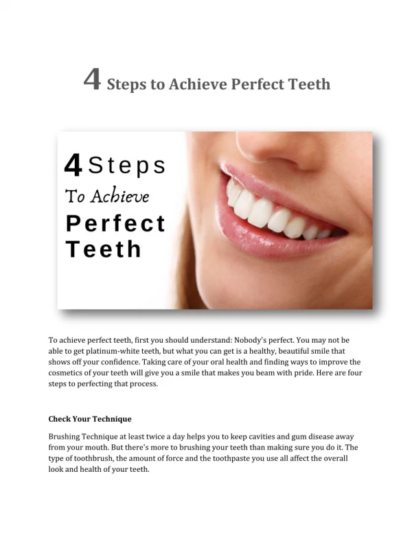 4 Steps to Achieve Perfect Teeth