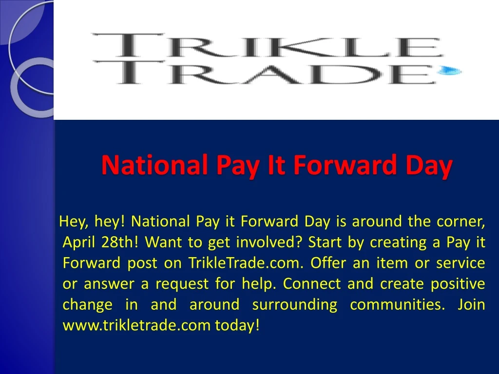 national pay it forward day