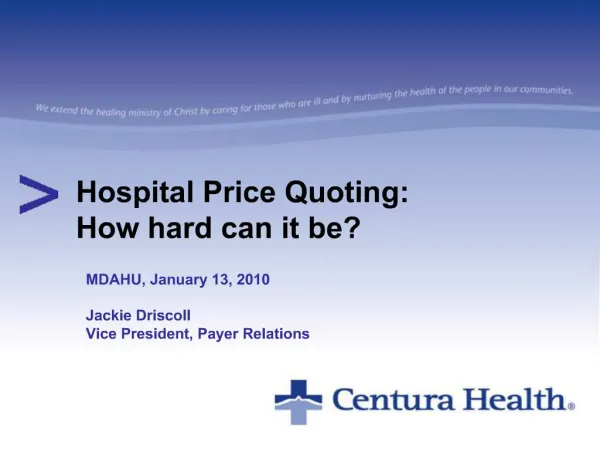 Hospital Price Quoting: How hard can it be