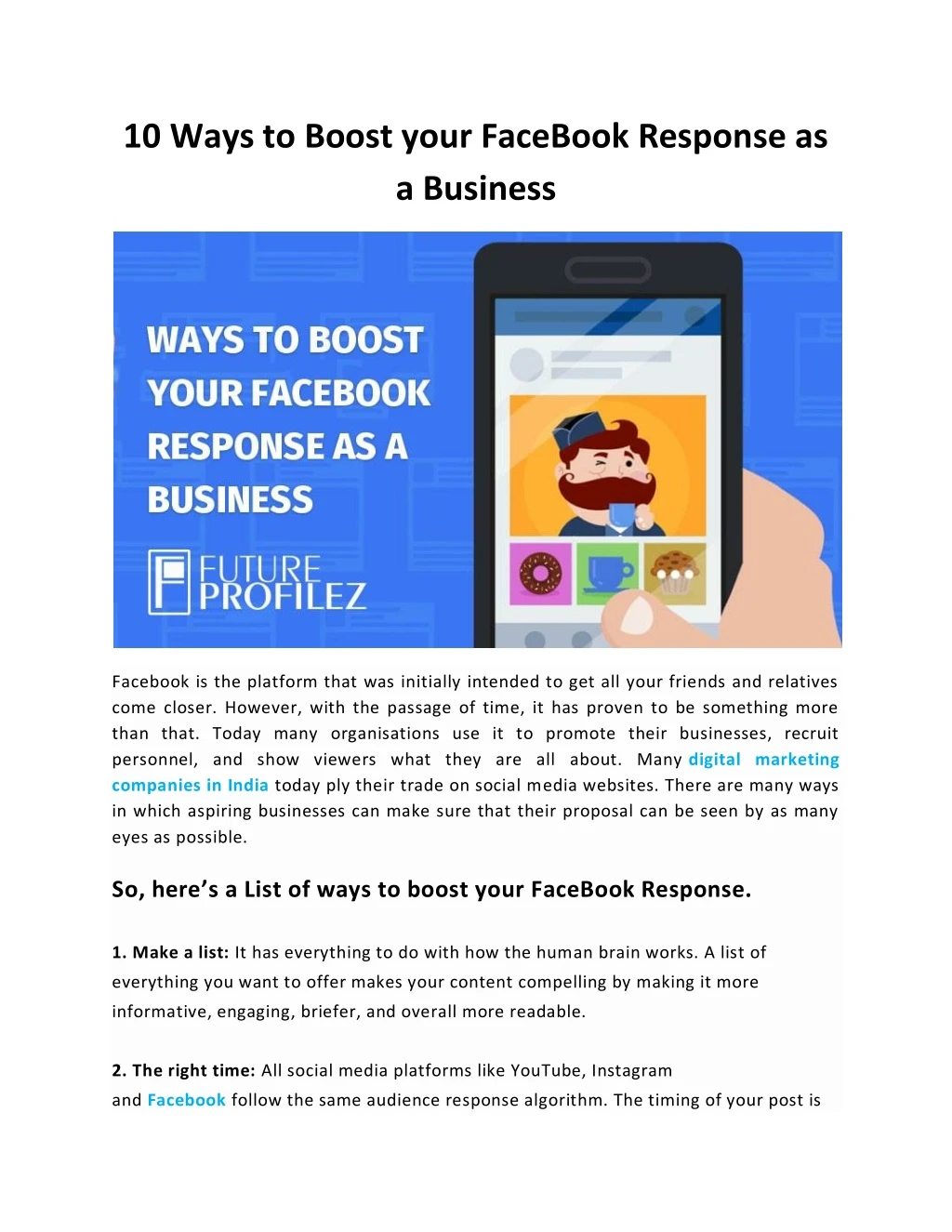 10 ways to boost your facebook response