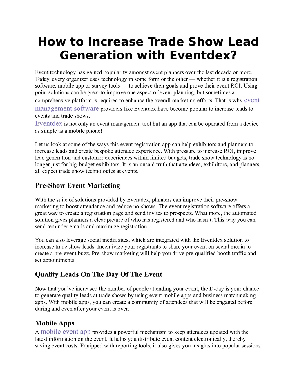 how to increase trade show lead generation with